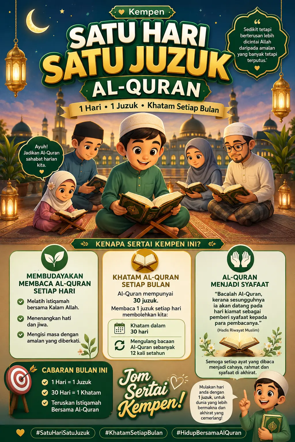 Kempen Satu Hari Satu Juzuk family poster created by a participant