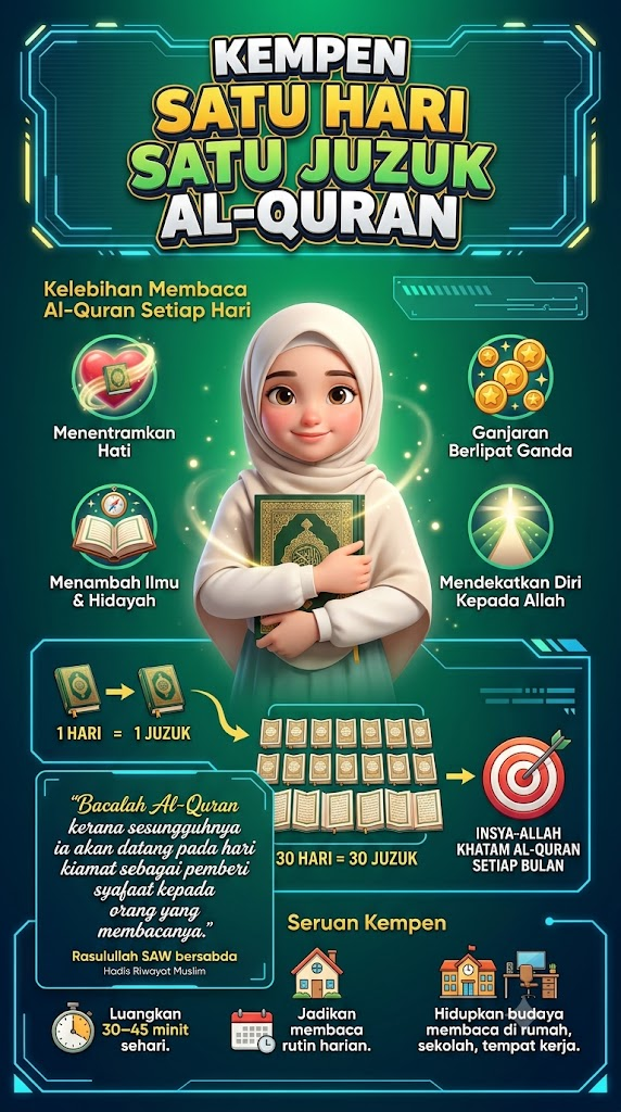 Modern Satu Hari Satu Juzuk campaign infographic created by a participant