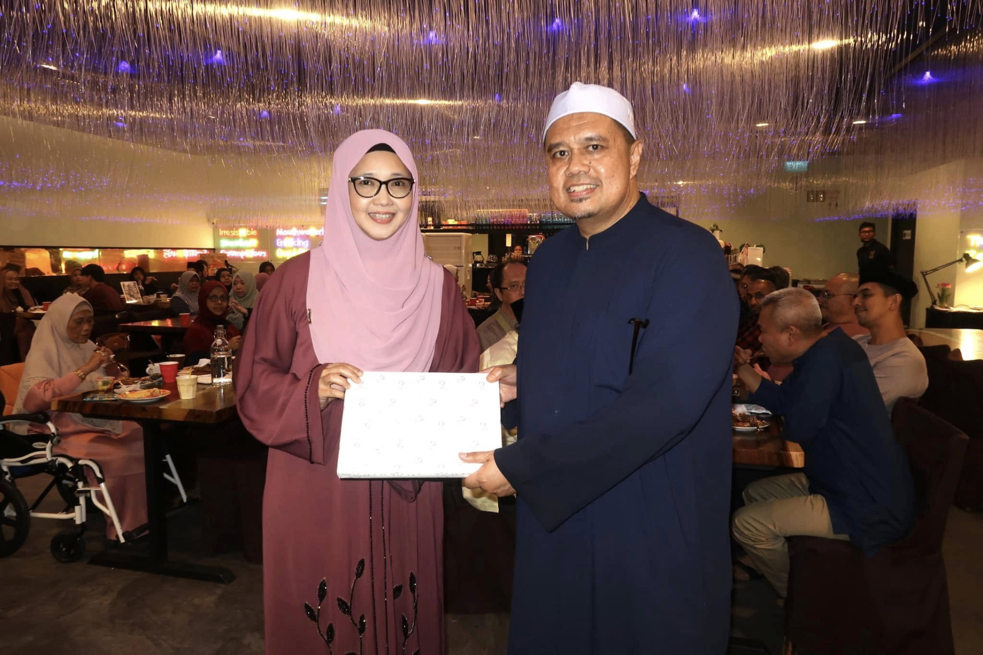 Salina Ibrahim with Ustaz Zulkiflee Bachik at AtTartil Quranic Institute