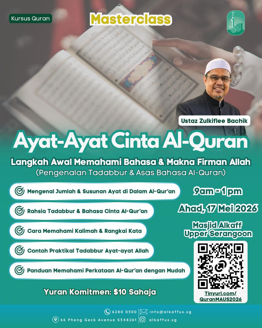 Ayat-Ayat Cinta Al-Quran Masterclass at Masjid Alkaff Upper Serangoon