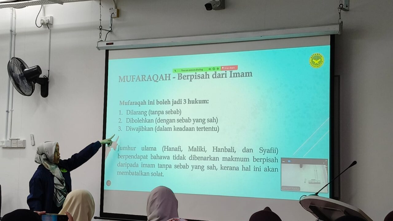 Slide explaining mufaraqah, separating from the imam