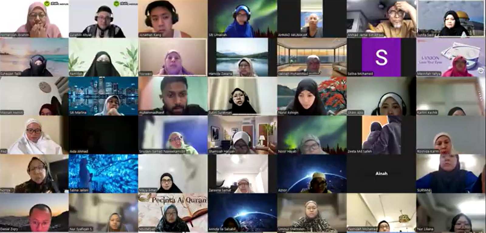 Participants of the first Al-Qur'an & Science programme on Zoom