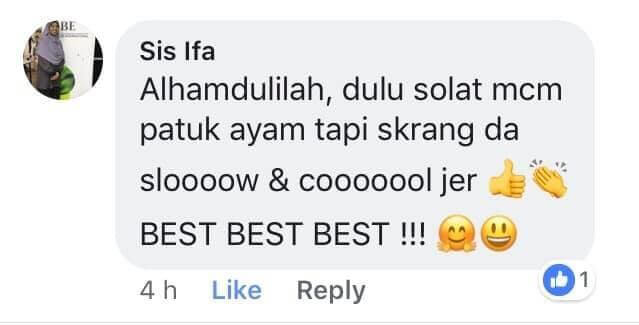 Testimonial from Sis Ifa about a calmer, more focused solat