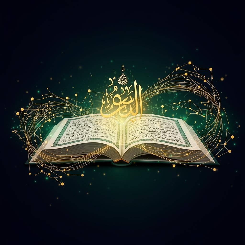 Ilustrasi AI dan Al-Quran untuk Sesi 1 masterclass